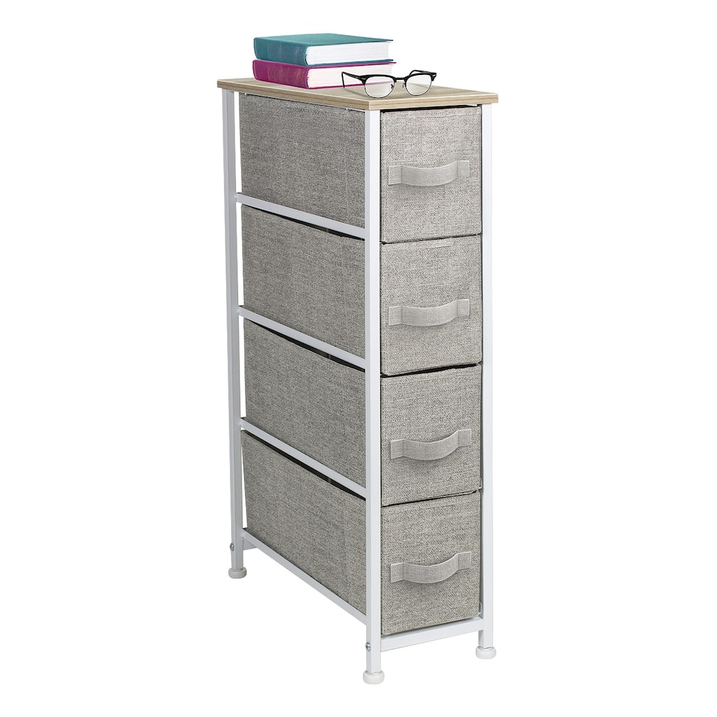 Narrow Dresser Tower with 4 Drawers - Vertical Storage for Bedroom