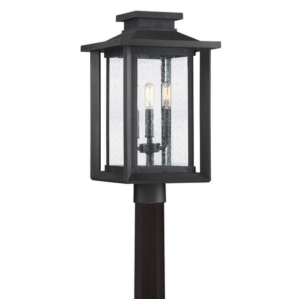 slide 1 of 1, Wakefield 3-Light Outdoor Post Lantern in Earth Black