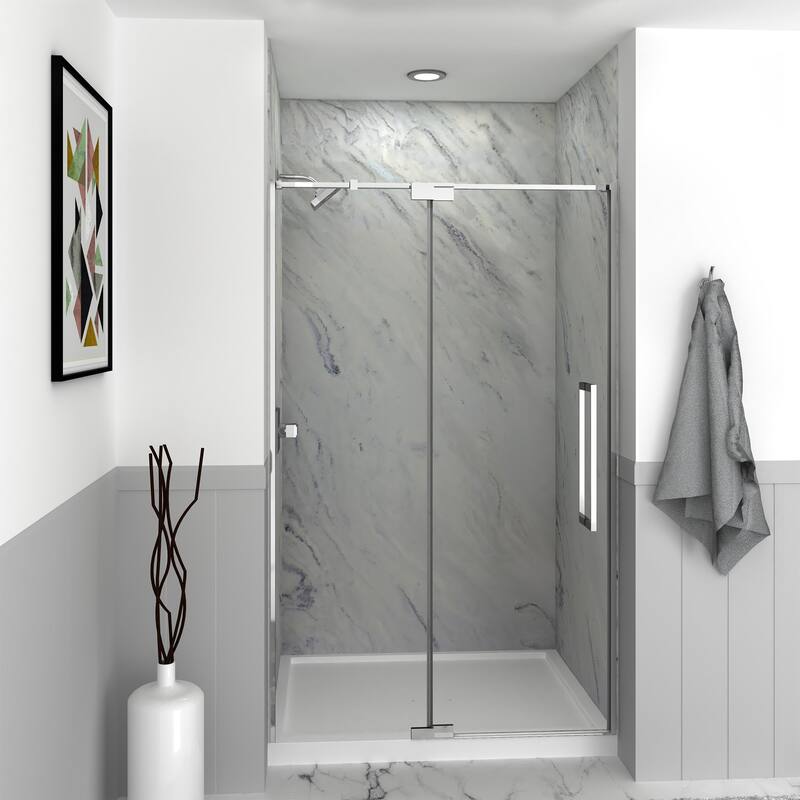 Transolid IPD487610C-S 76" High x 48" Wide Pivot Semi Frameless Shower