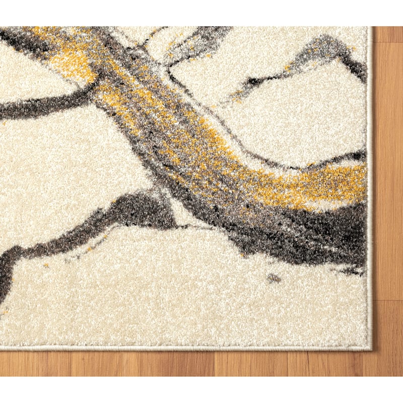 Abani Rugs Laguna LAG240A Modern Yellow Marble Area Rug