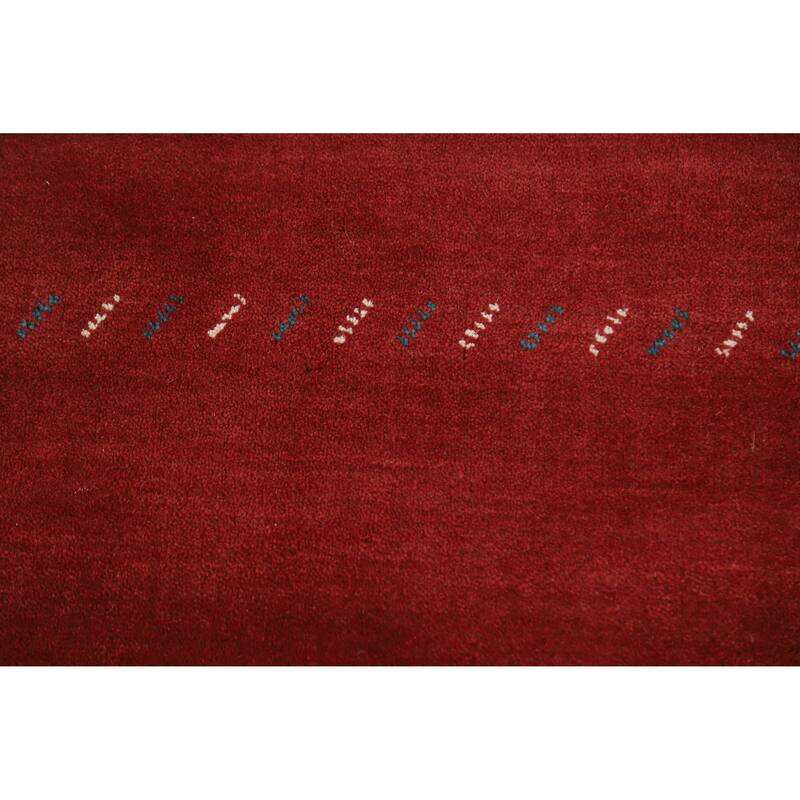 Hand Knotted Oriental 100% Wool Carpet Tribal Animal Pictorial Red Gabbeh Area Rug - 7' 7'' X 4' 11''