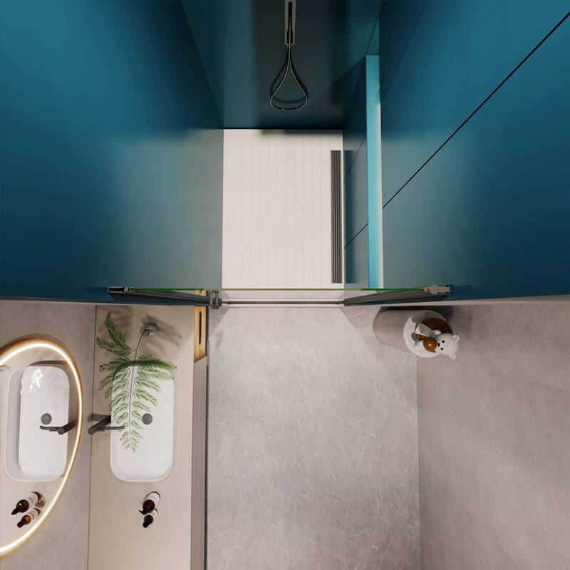 28" W x 72"H Pivot Frameless Swinging Shower Door