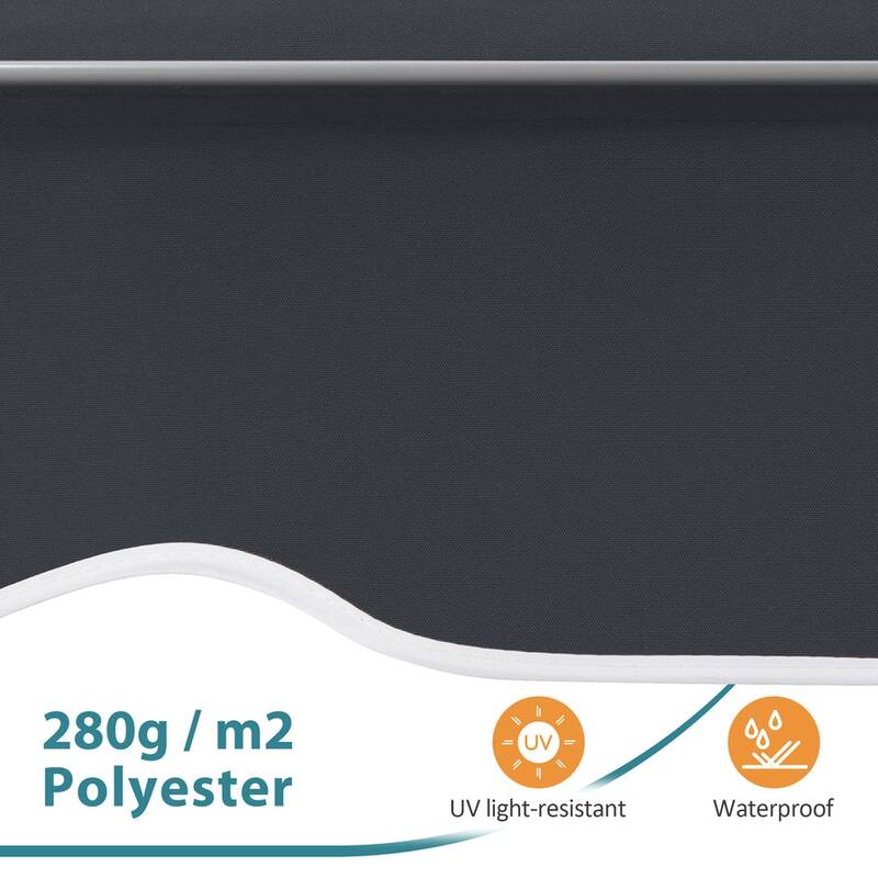 MCombo Patio Window Awnings 5'x8', Fully Assembled Manual Retractable Sunshade Canopy for Windows, 4137