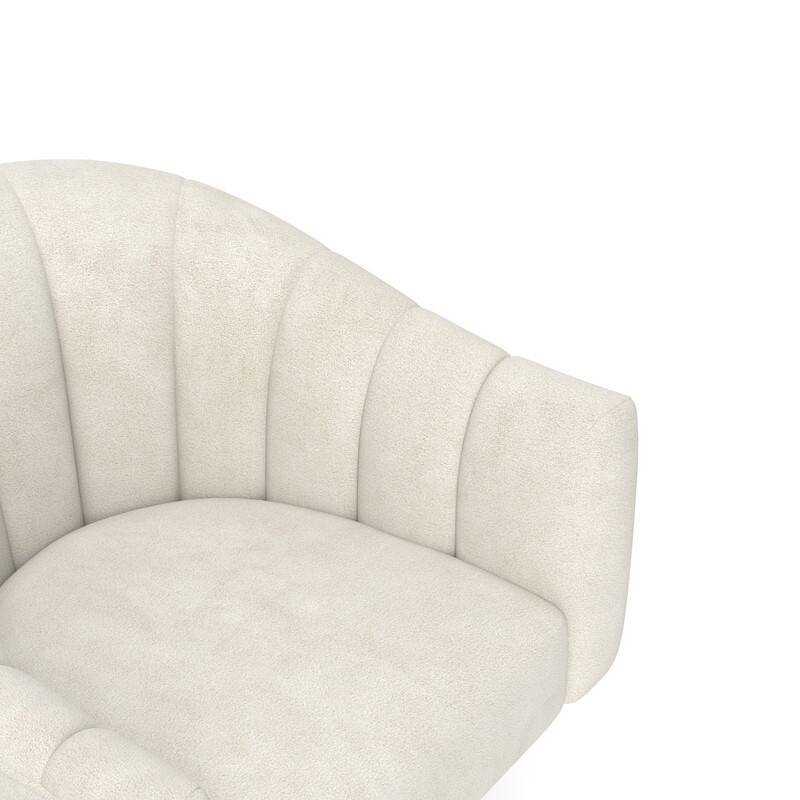 SEYNAR Modern Glam Velvet Upholstered Round Swivel Accent Arm Barrel Chair for Living Room Set of 2