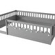 preview thumbnail 6 of 10, Full Size Toddler Floor Bed Fence Bed with Guardrails, Grey