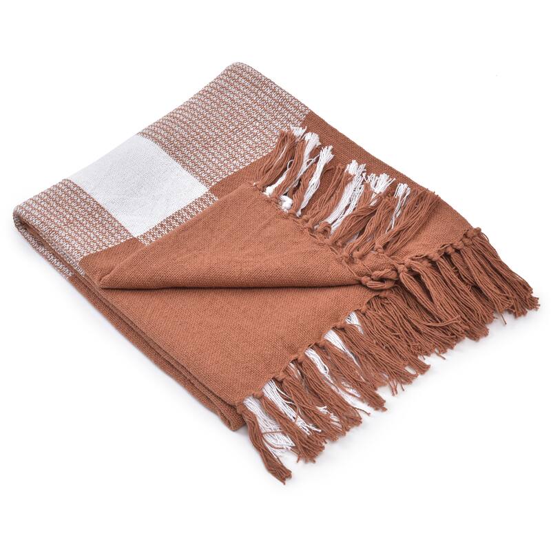 Sevita Hand-Woven Plaid Standard Size Throw Blanket