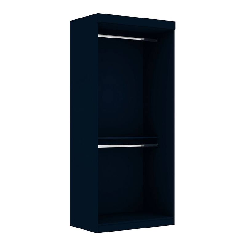 Manhattan Comfort Mulberry 35.9 Open Double Hanging Modern Wardrobe Closet with 2 Hanging Rods