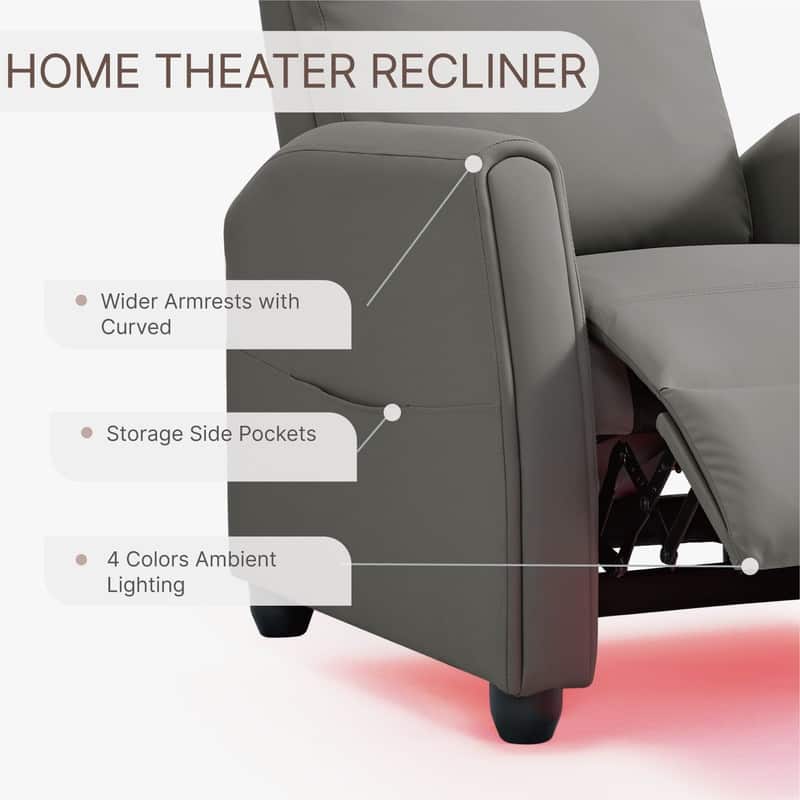 Andrea Recliner Chair with LED Lights, Heating & Massage