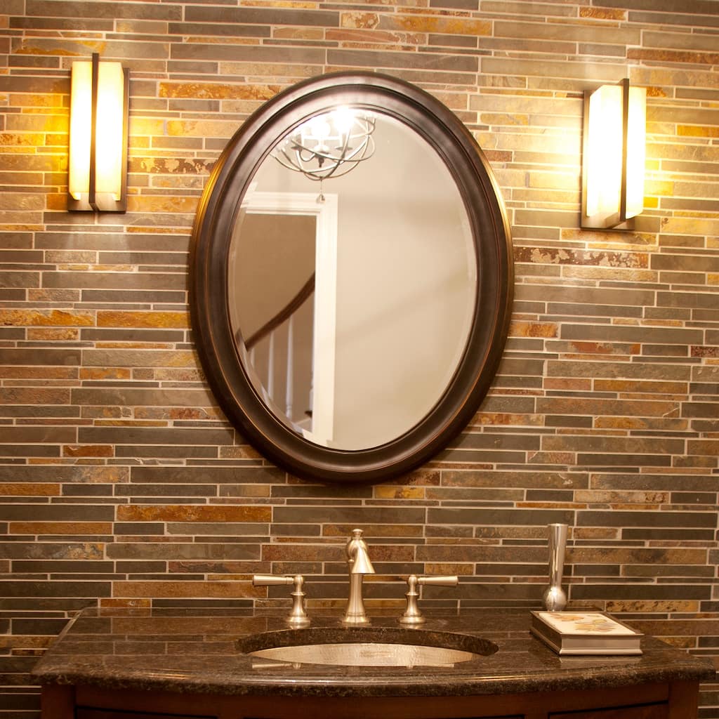 Allan Andrews George Wood Framed Oval Wall Mirror - 25" x 33" x 1"