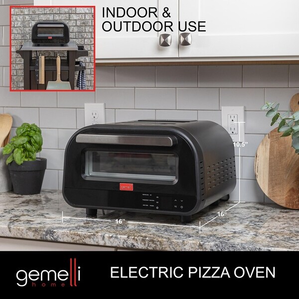 Gemelli Home Pizza Oven, Electric Indoor and Outdoor Pizza Maker