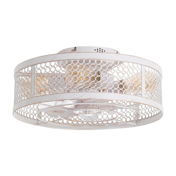 ♡FBHL♡ Rustic Crystal Flower Lighted Ceiling Fan - Bed Bath