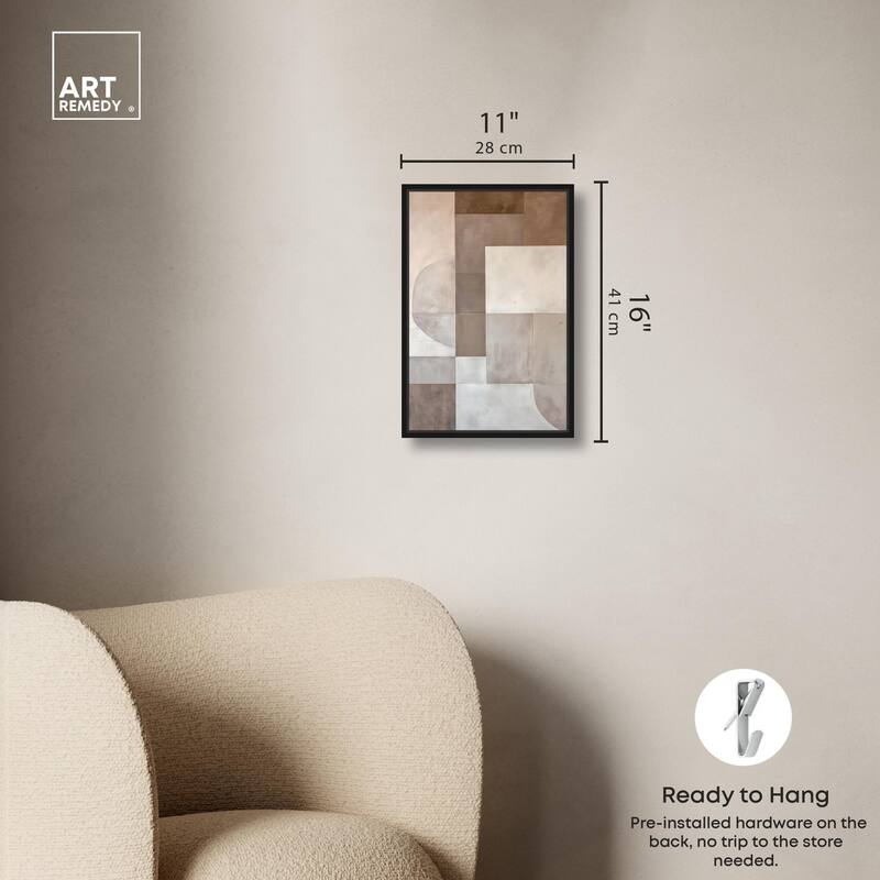 Neutral Tone Blocks II Canvas by Art Remedy