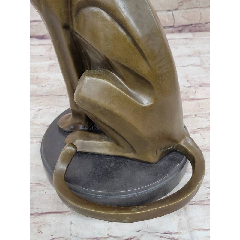 Modern Art Extra Large Mountain Lion Bronze Sculpture By Henry Moore Figurine