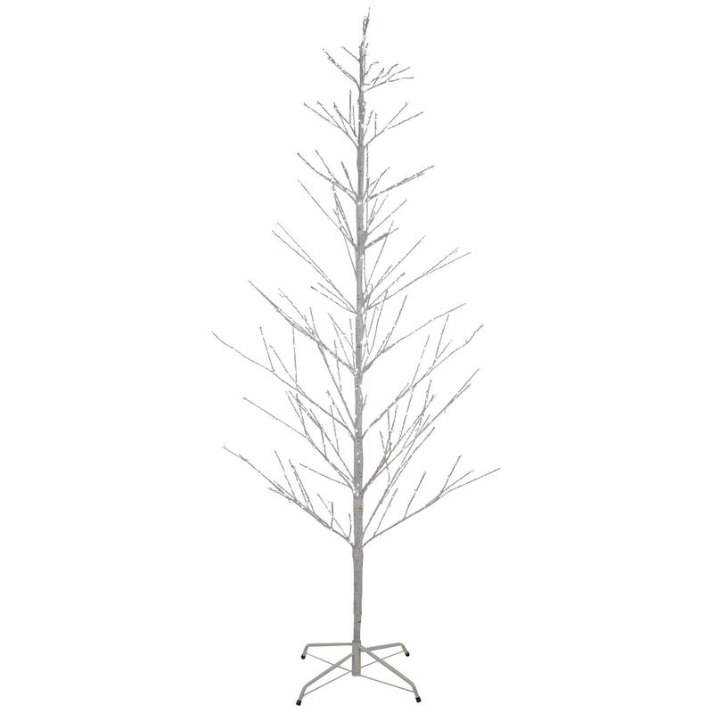 6' LED Lighted White Birch Christmas Twig Tree - Pure White Lights