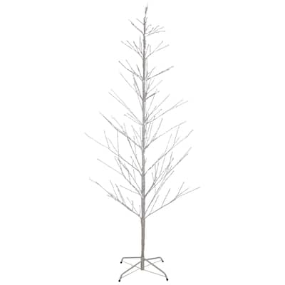 6' LED Lighted White Birch Christmas Twig Tree - Pure White Lights