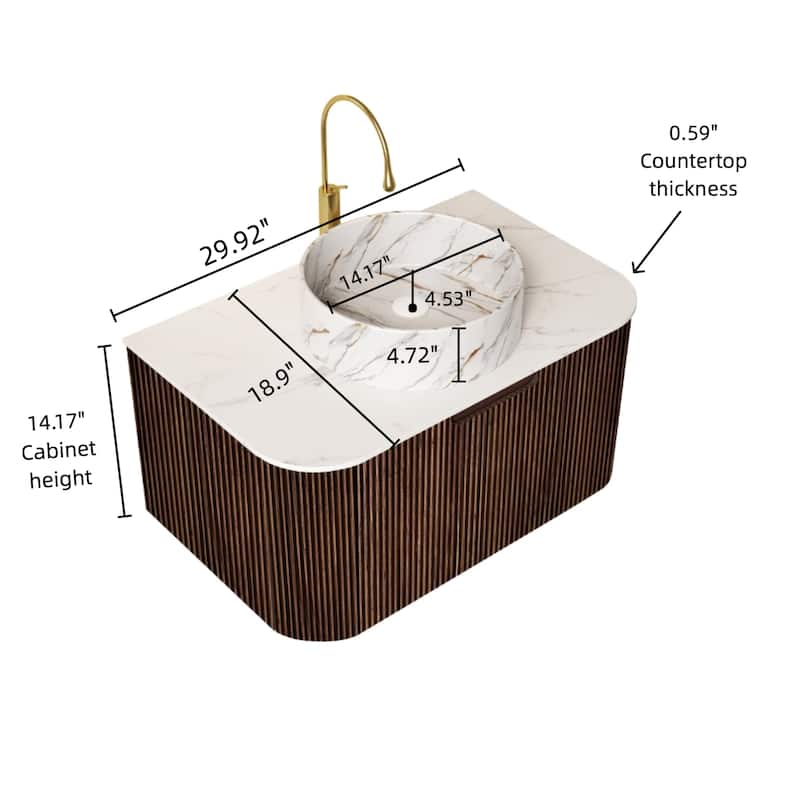 Wall-Mounted Floating Bathroom Vanity with Sink