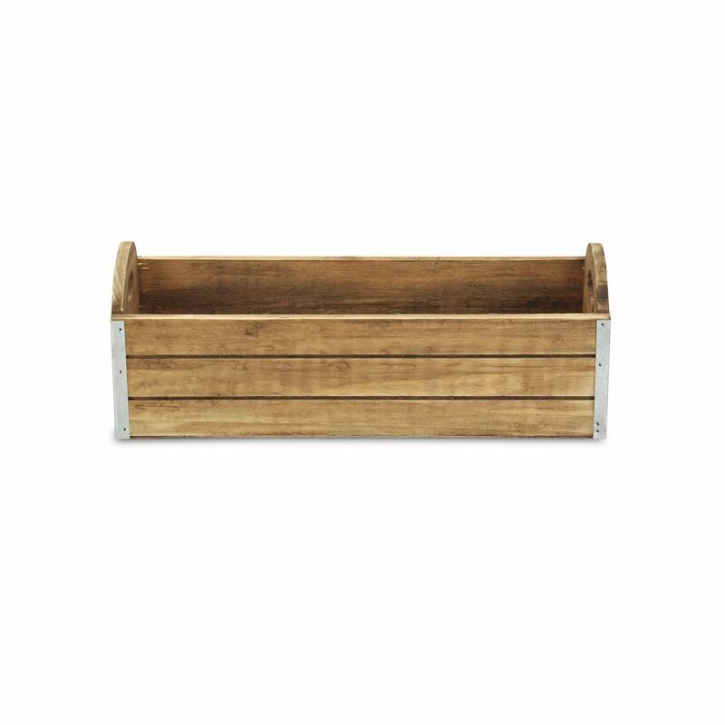 HomeRoots 14" Brown Solid Wood Organizer Box