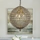 preview thumbnail 7 of 12, 1/3-Light Retro Antique Gold Crystal Globe Chandelier Small Sphere Pendant Light - Antique Gold