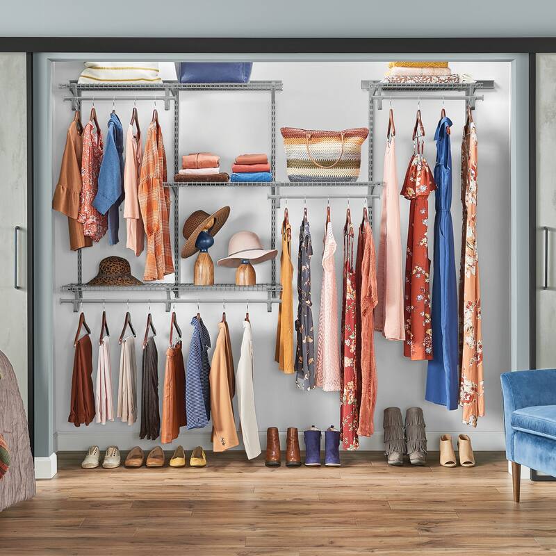 ClosetMaid ShelfTrack 60-96 Inch Wide Wire Closet Organizer