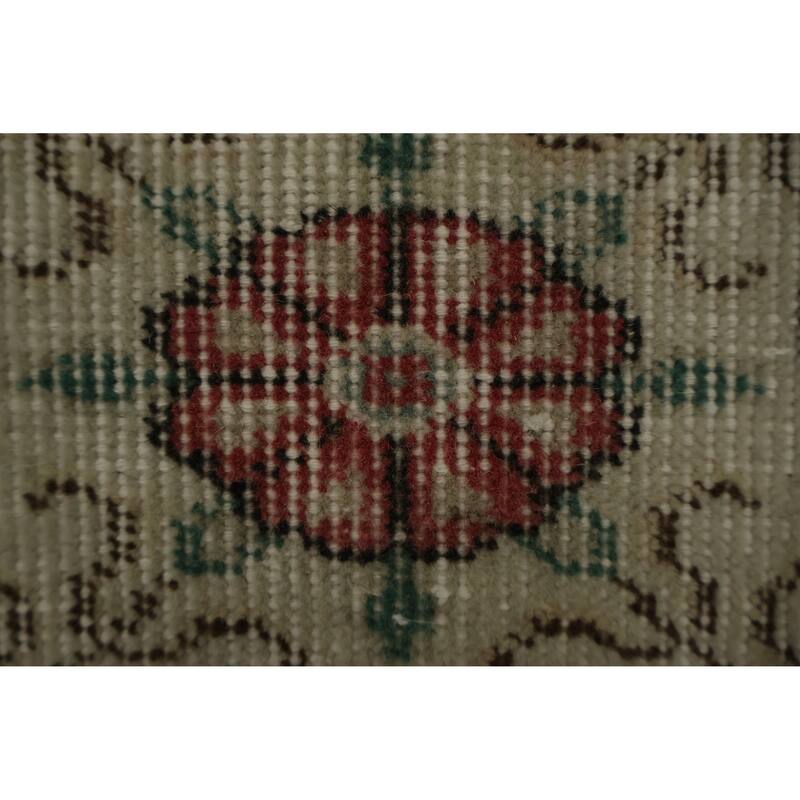 Hand Knotted Oriental 100% Wool Carpet Transitional All-Over Beige & Ivories Anatolian Area Rug - 9' 7'' X 5' 7''