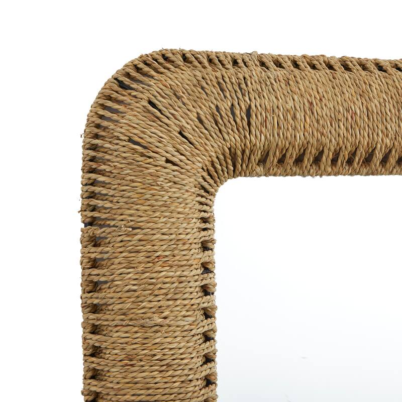 Brown Rattan Room Wall Mirror - 32 x 3 x 40