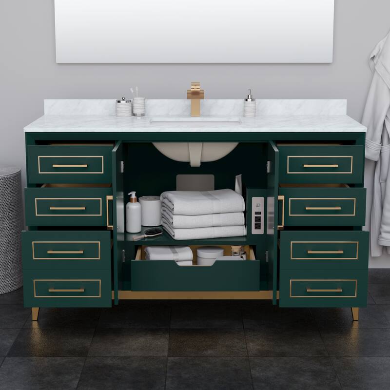 Marlena 60-Inch Single Vanity Set, Carrara Marble Top
