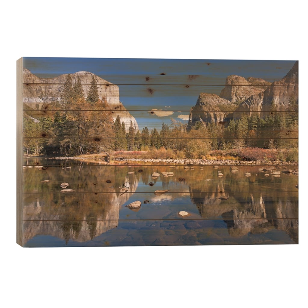 Valley View Print On Wood by Adam Burton - Multi-Color