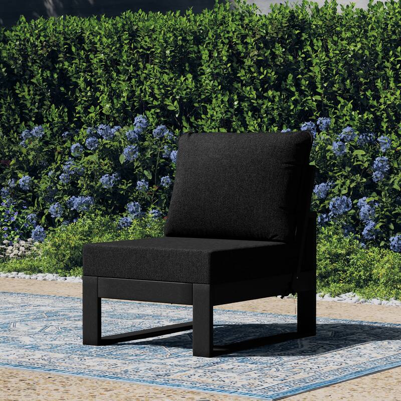 Endless Patio Deep Seating Armless Chair with Black Frame