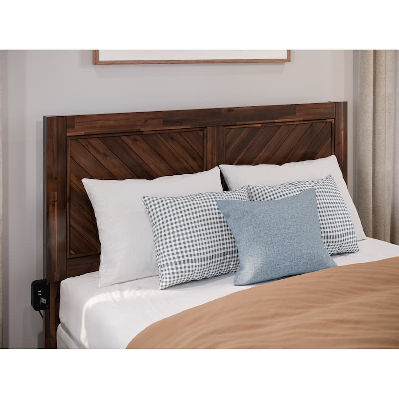 AFI Canyon Wood Headboard with Attachable Charger - Barnwood - Full