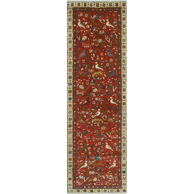 Fine Vintage Distressed Nik Red/Ivory Runner - 2'11" x 9'1"