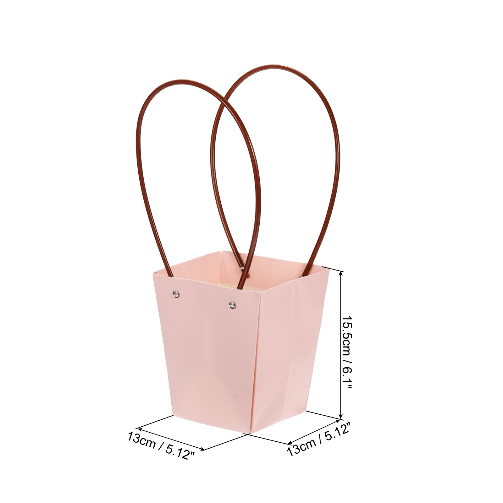 Unique Bargains Flower Bouquet Packaging Bag Trapezoid Paper Gift Bag for  Party Favor 4.7x4.7x5 inch Khaki