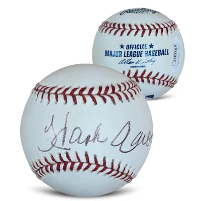 Hank Aaron Autographed MLB Signed Baseball JSA COA With Display Case - 8'6" x 11'6"