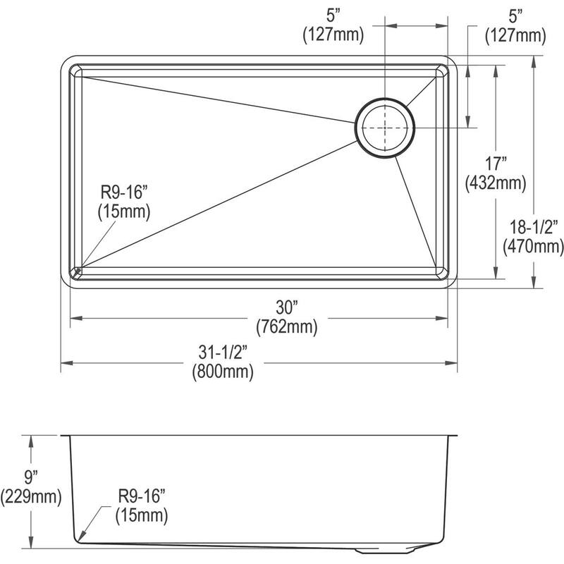 Elkay Crosstown 31-1/2" Undermount Single Basin Stainless Steel