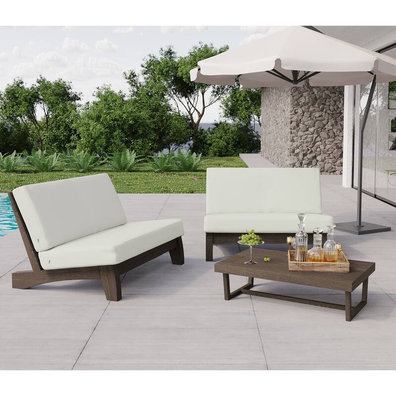 Outdoor Chair Solid Wood Furniture Patio Loveseat Sets with Cushion