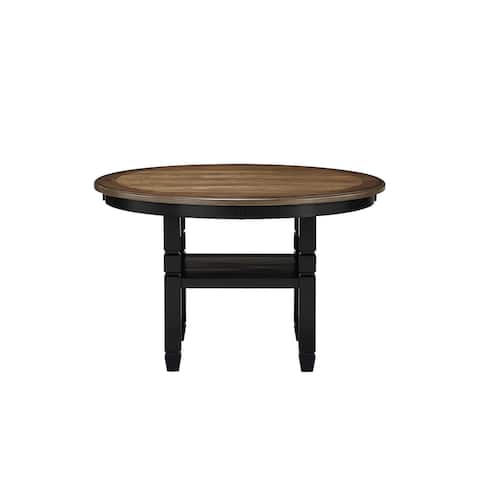Prairie Point 48-inch Round Dining Table with Shelf, by New Classic Furniture