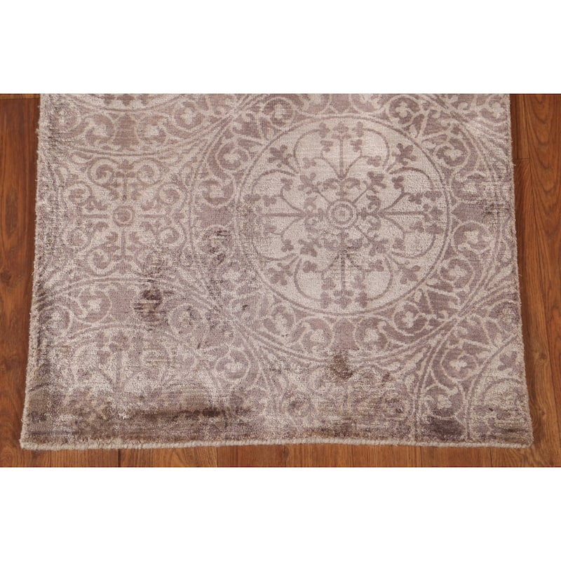 All-Over Geometric Modern Indian Accent Rug Handmade Wool Carpet - 2'0"x 3'9"