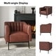 preview thumbnail 43 of 43, Alfons Industrial Leather Chair with Channel Tufting and Metal Leg by HULALA HOME