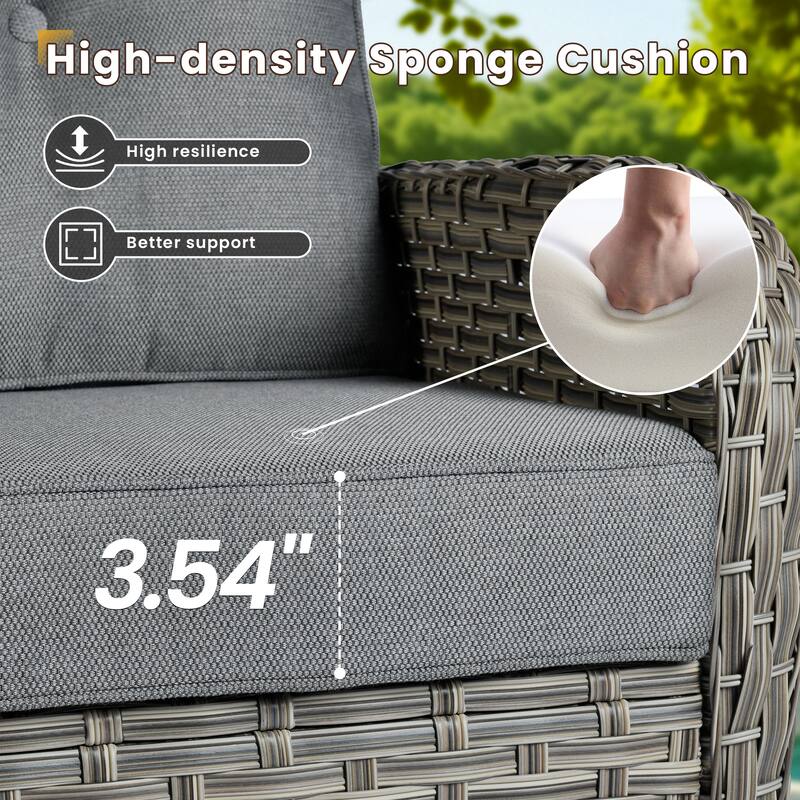 XIZZI Outdoor Patio Furniture Conversation Set with Fire Table