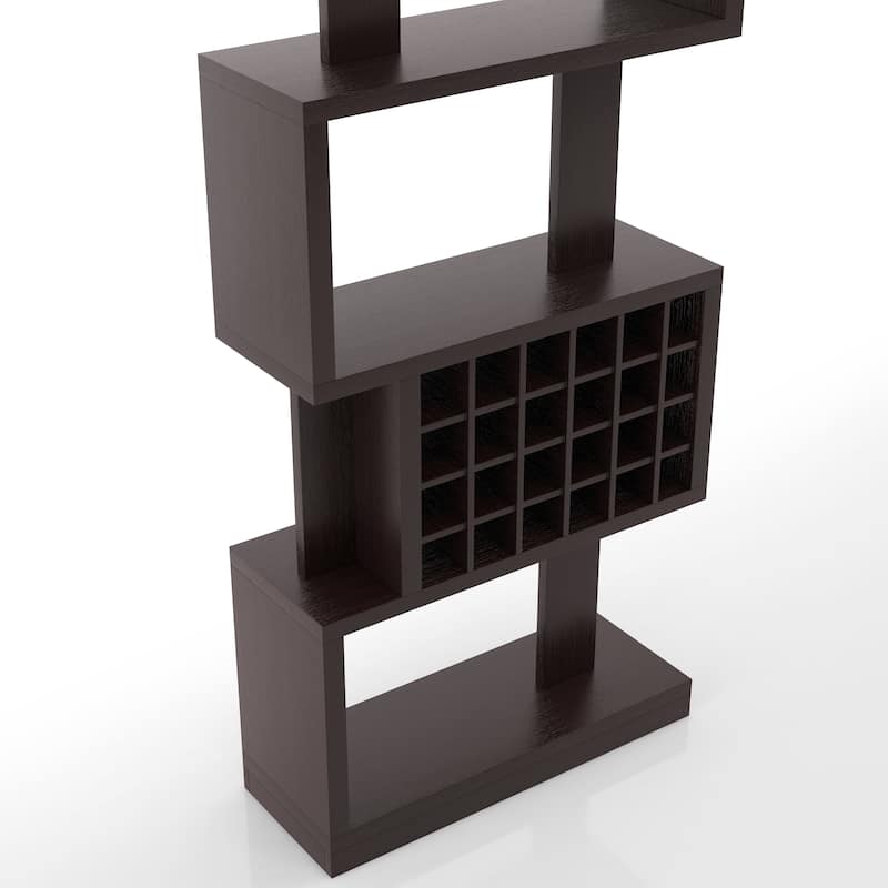 Furniture of America Thane Modern 4-tier Bar Cabinet with Bottle Wine Rack