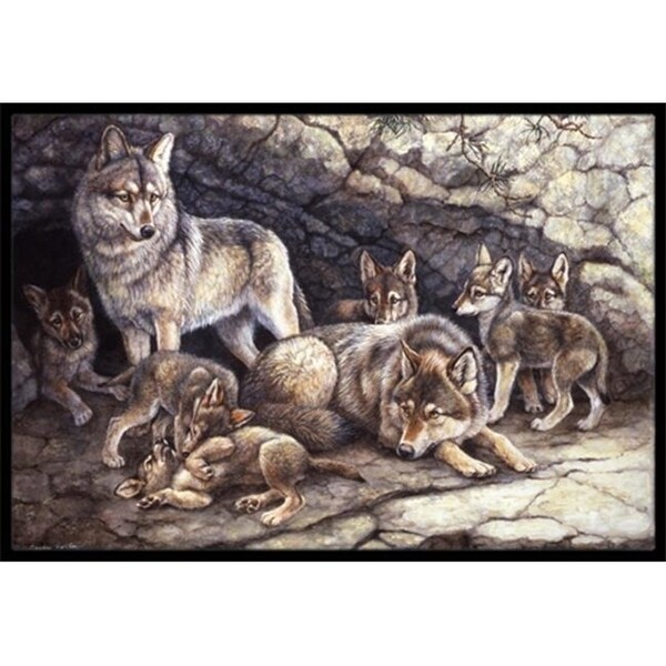 Carolines Treasures BDBA0157MAT Wolf Wolves by the Den Indoor or Outdoor Mat 18 x 27