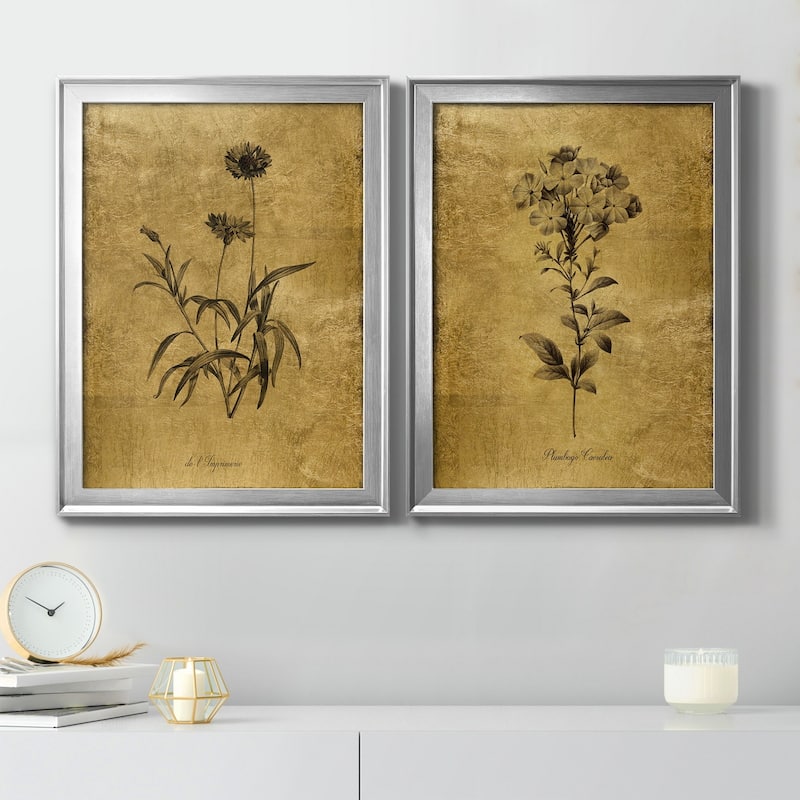 Gold Sketch Botanical I Premium Framed Print - Ready to Hang - Multi-Color
