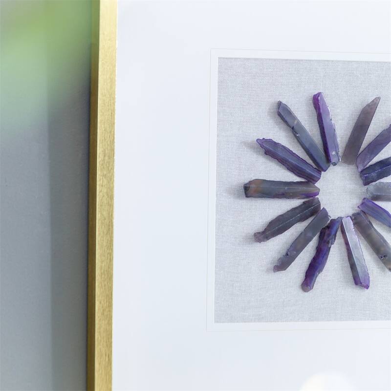 23.5" x 23.5" Grace Purple Agate Shadow Boxes Wall Art,Set of 2