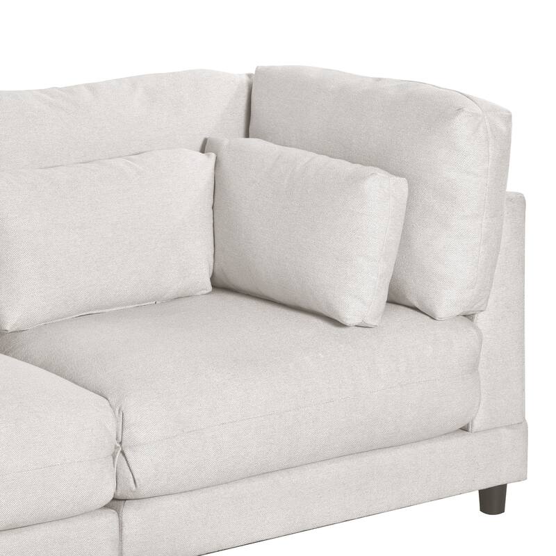 Beige Nordic Convertible Sectional Couch Reversible Sleeper Sectional
