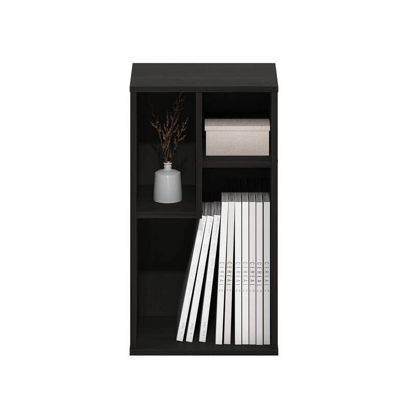 21.26 in. Tall Espresso Wood 3-Shelf Bookcase