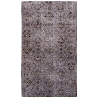 ECARPETGALLERY Hand-knotted Color Transition Dark Grey Wool Rug - 3'10 x 6'9