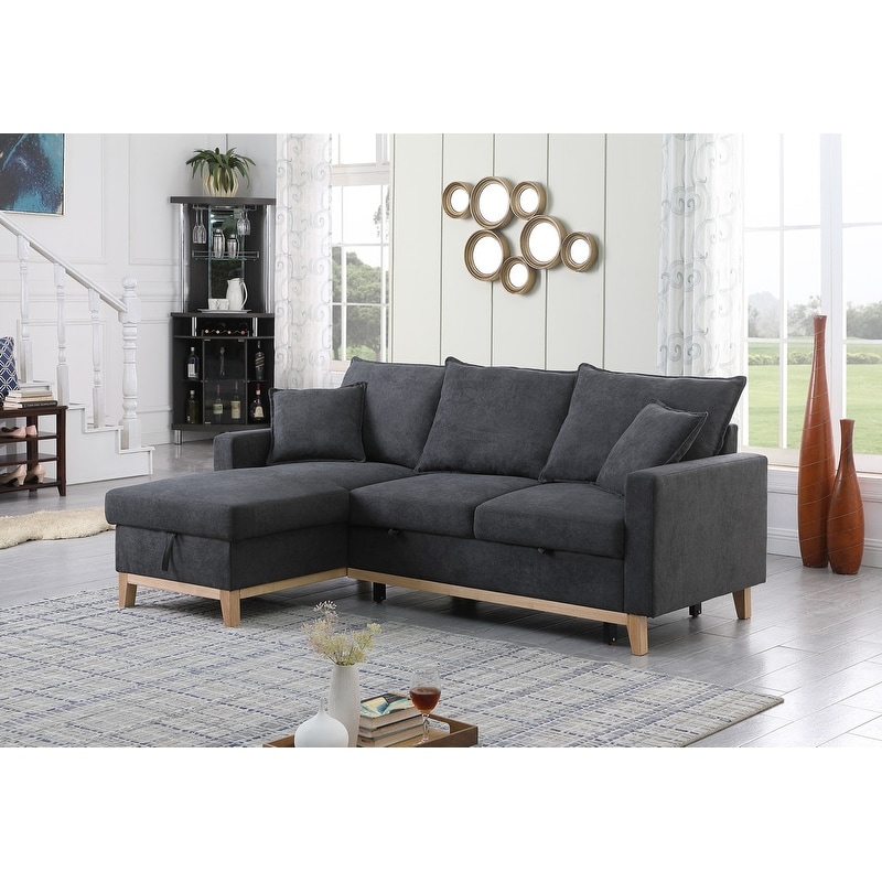 Reversible Sleeper Sectional Sofa With Storage Chaise