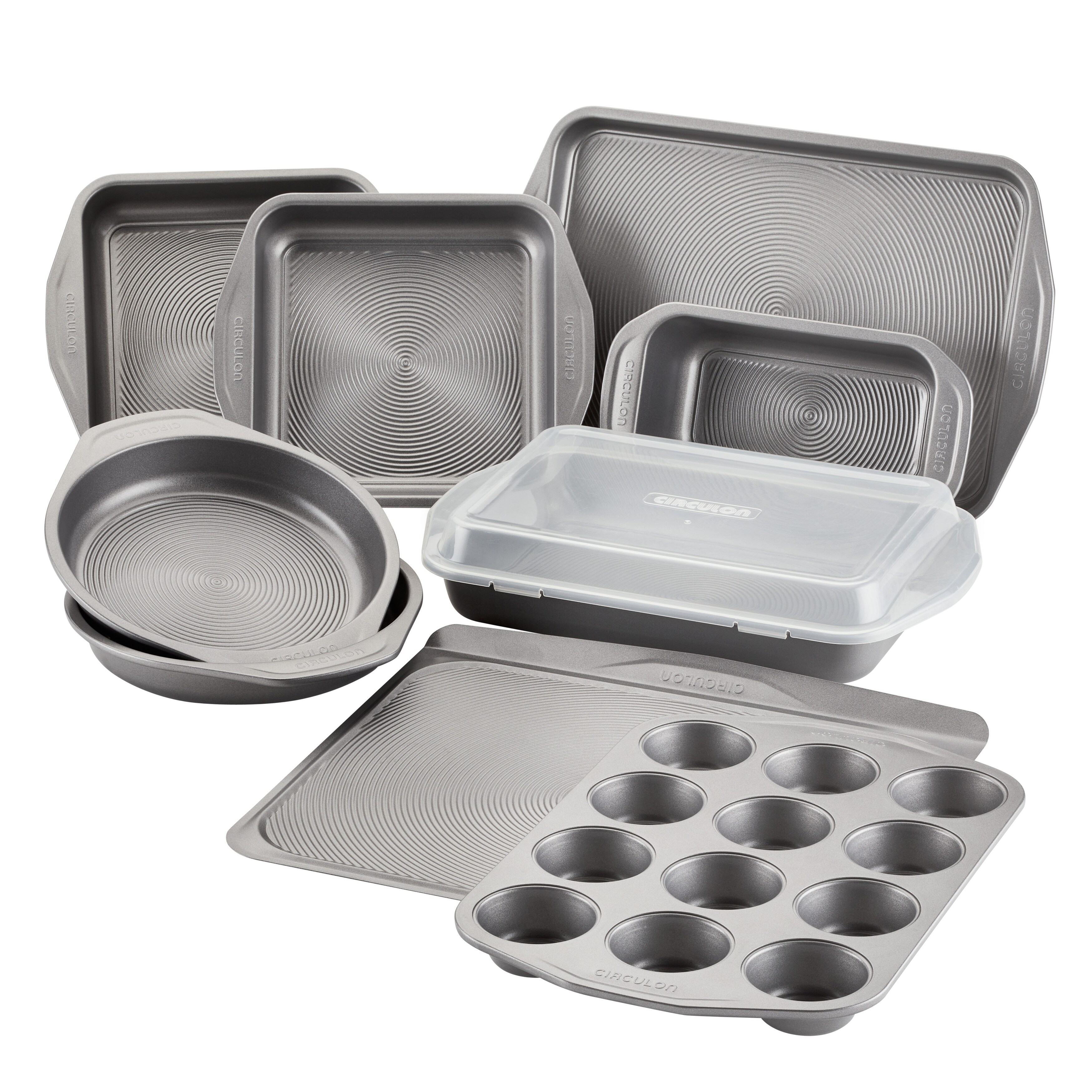 Circulon Total Nonstick Bakeware Set, 10-Piece, Gray - Bed Bath