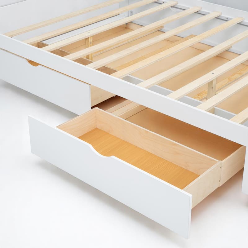 Modern Full/Queen Size Murphy Bed with Dual Shelves, Fold-Up Wall Bed Cabinet with Mattress Support Slats