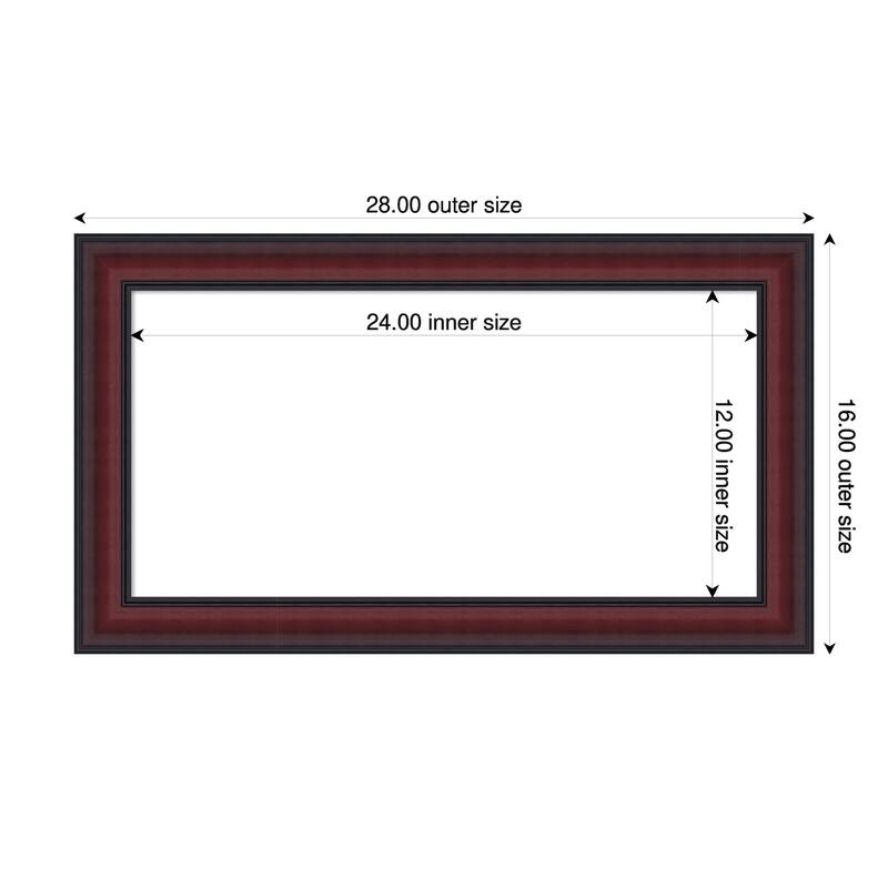 Dalat Framed Dry Erase Magnetic Board - 28 x 16 in - Dalat Cherry