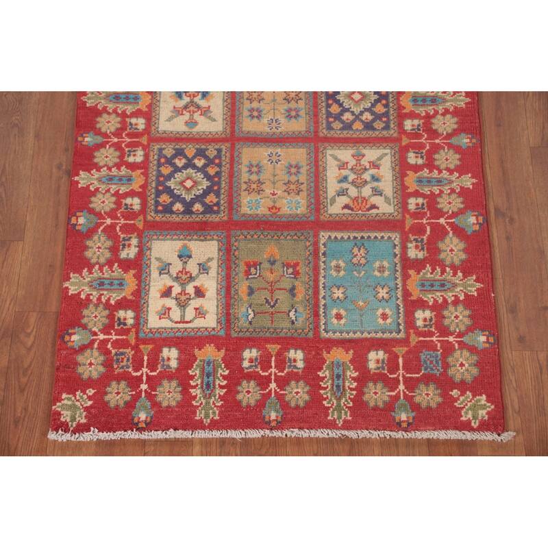Garden Design Kazak Oriental Foyer Rug Handmade Wool Carpet - 2'9" x 4'1"